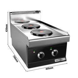 Cuisinière électrique - 4,6 kW - 2 plaques rondes