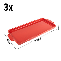 (3 stuks) PEUGEOT | APPOLIA - Keramische schaal - Rood - 400mm