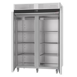 Armadio frigorifero in acciaio inox PREMIUM - GN 2/1 - 1400L - fino a +8°C - con 2 porte - professionale; ventilato; LED; Ruote