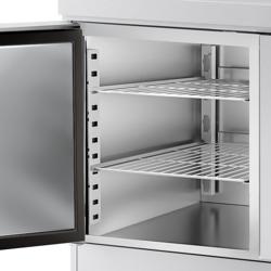 Хладилна маса за пица PREMIUM - 1,4 х 0,7 м - 2 врати, 2 чекмеджета и гранитен плот