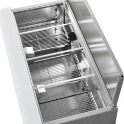 Saladette PREMIUM - 1370mm - 3 portas de vidro - com admissão para 4x GN 1/1 & Tampa em aço inoxidável