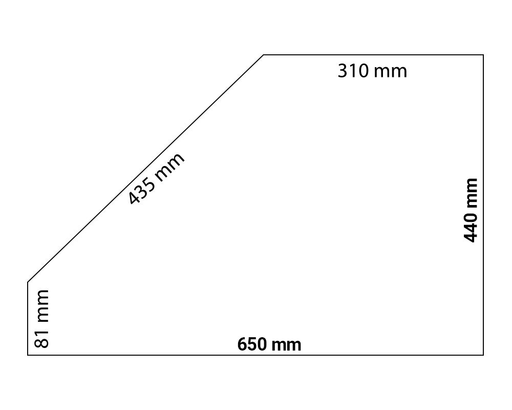 Szklana nadstawka z 1 półką - 2500 mm