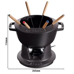 STAUB | SPECIALITIES - Zestaw do fondue - Ø 200mm - Żeliwo - Czarny