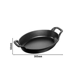 STAUB | SPECIALITIES - Braadpan - ovaal - 240mm - Gietijzer - Zwart