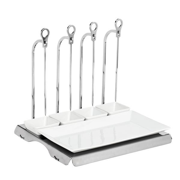 CLASSICO - Porte-brochettes - Chrome - incl.4 brochettes