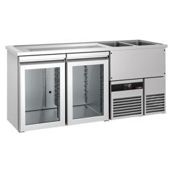 Refroidisseur de bière PREMIUM - 2x 50L fûts - 1950x700mm - 2 portes vitrées