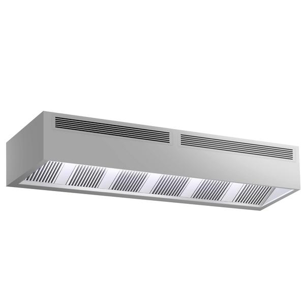 Commercial Extraction Canopy - Wall-Mounted - 3600mm - without Motor (for External Fan) - with Grease Filters - Induction Series