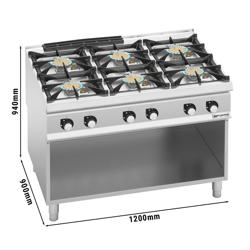 Gasfornuis - Paolo 900 - 1200x900x940mm - 60,0 kW - 6-pits - hoog vermogen