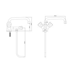 Rubinetto miscelatore monoforo - con 1 tubo sottolavaggio e 1 rubinetto girevole