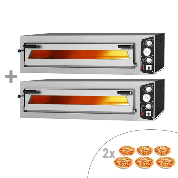 (2 Adet) Elektrikli Pizza Fırını 6+6x 35 cm -(Geniş)- Manuel