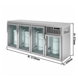 Fustenkoeling stekkerklaar - 4x50L fusten - 2120x600mm - met 4 glazen deuren