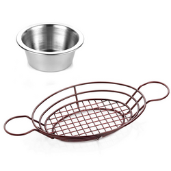 (5 piezas) Cesta de presentación con cuenco - Oval