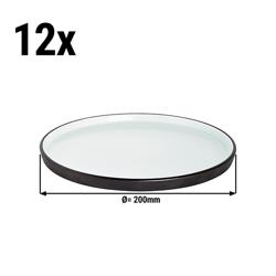 (12 pcs) COSMIC | Plate - flat - Porcelain - Ø200mm - Black