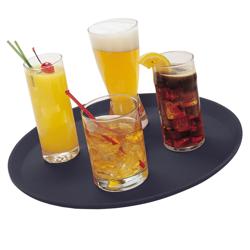 (12 pieces) CAMBRO | CAMTREAD® Round Fibreglass Serving Tray – Non-slip – Ø 405 mm – Black