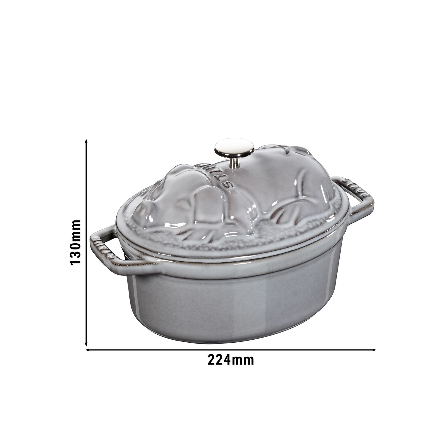 STAUB | LA COCOTTE - Cocotte - Couvercle de porc - ovale - 170mm - Fonte - Gris graphite	