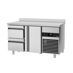 Koelwerkbank PREMIUM - 1400x700mm - met 1 deur & 2 laden & met achterwand