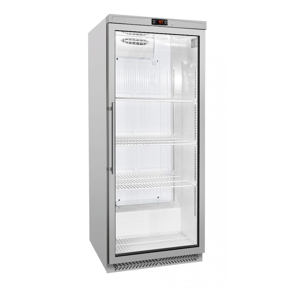Réfrigérateur de stockage inox ECO – 580 litres – avec 1 porte vitrée