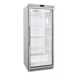 Voorraadkoelkast RVS ECO - 580l - met 1‑deurs glazen deur & 4 roosters - binnenzijde kunststof