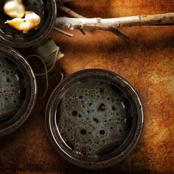 (24 pcs) TURKEY - Plat à four - Ø 80mm - Marron / Bleu