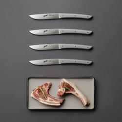 (4 pieces) BERKEL | Steak Knife Set – 110 mm Blade - AISI 420C Stainless - Grey Handles
