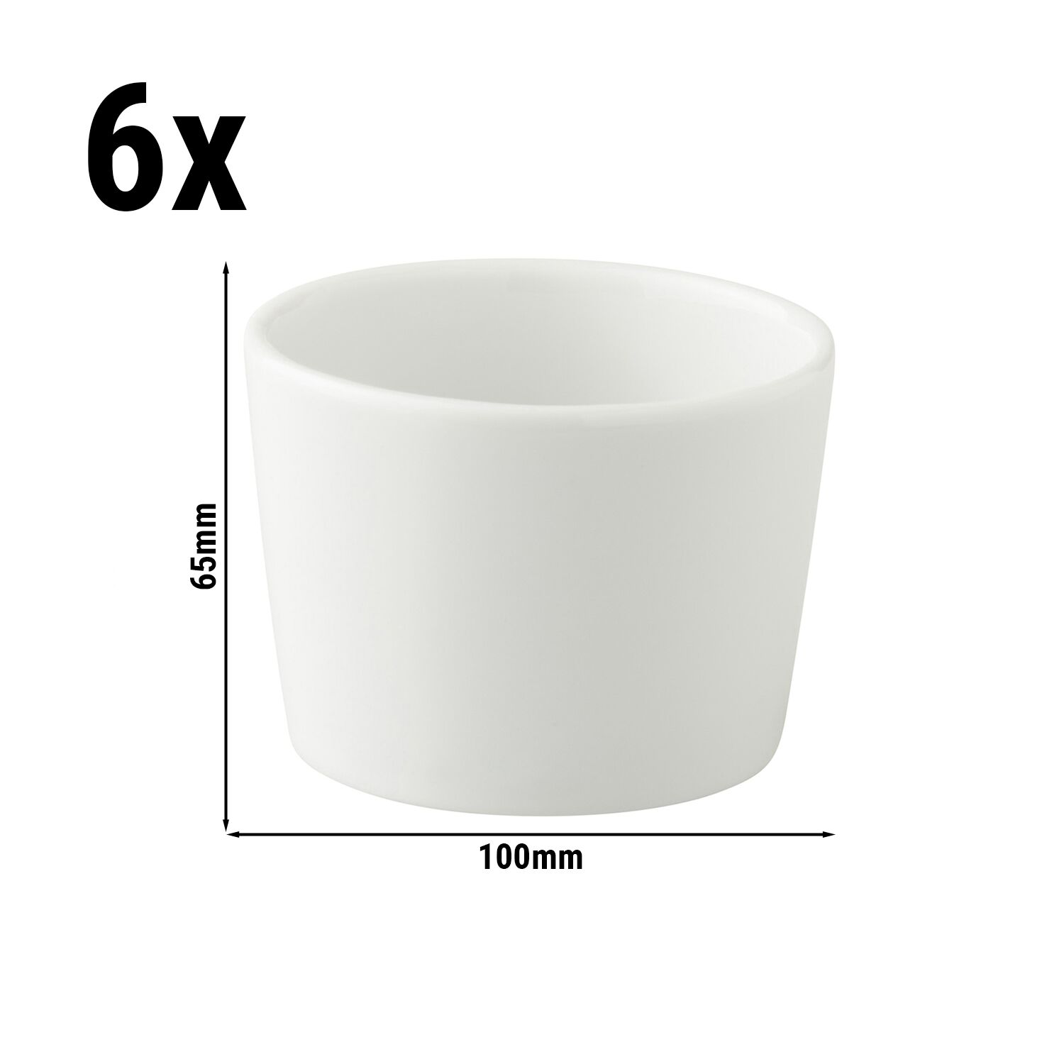 (6 komada) WHITE DELIGHT - Zdjela - Ø 100 mm - 230 ml - Bijela boja