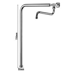 Tezgaha Monte Tek Delikli Batarya - Musluklu - döner ağız, tek kollu karıştırıcı, anti-damla mekanizması & hızlı montaj ile - Schwenkhahn 220mm & lavabo deliği 31mm