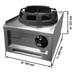 Gas Wok Cooker - 1 Burner - Ø 285 mm (12 kW)
