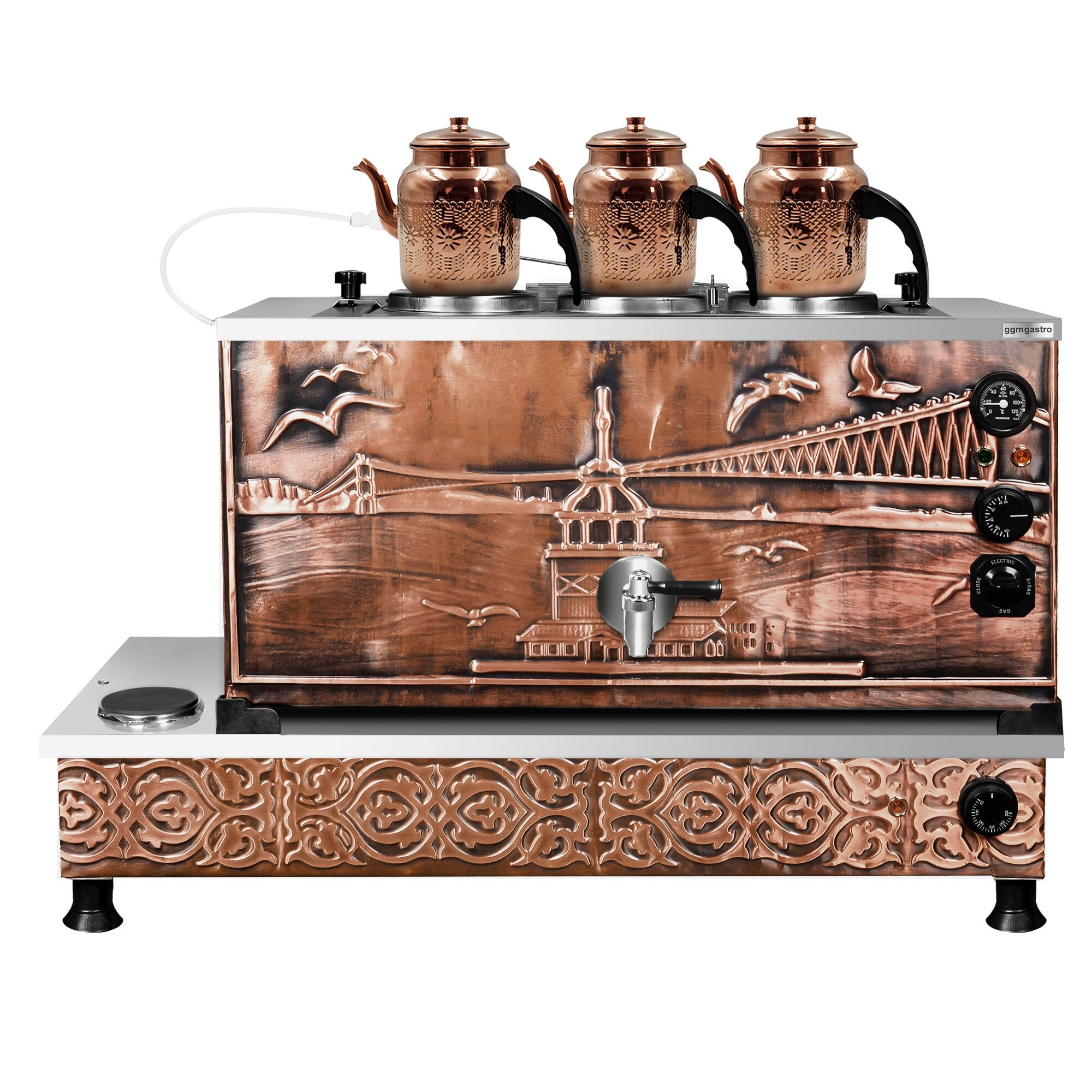 Samovar en cuivre - 870mm - 33 L - Électrique - Design Istanbul