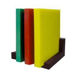 Підставка для обробних дощок - 300x260x160 мм - поліетилен високої щільності HDPE - коричневий - для 3 дощок 40 мм - гігієнічна, міцна