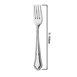 (12 pieces) Vincenza Dessert Forks – 18/10 Stainless Steel - 2 mm Thick - Dishwasher Safe - 153 mm