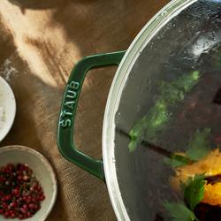 STAUB | SPECIALITIES - Wok met glazen deksel - Ø 300mm - Gietijzer - Basilicumgroen