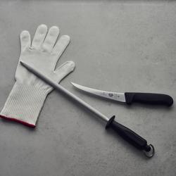 VICTORINOX | Slagersstaal - rond - vrije terugtrekking - Lemmet: 300mm