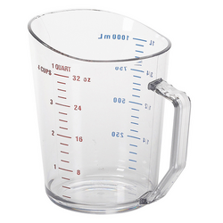 (12 piezas) CAMBRO | Vaso medidor de policarbonato Camwear® con escala medidora - 1 litro - transparente