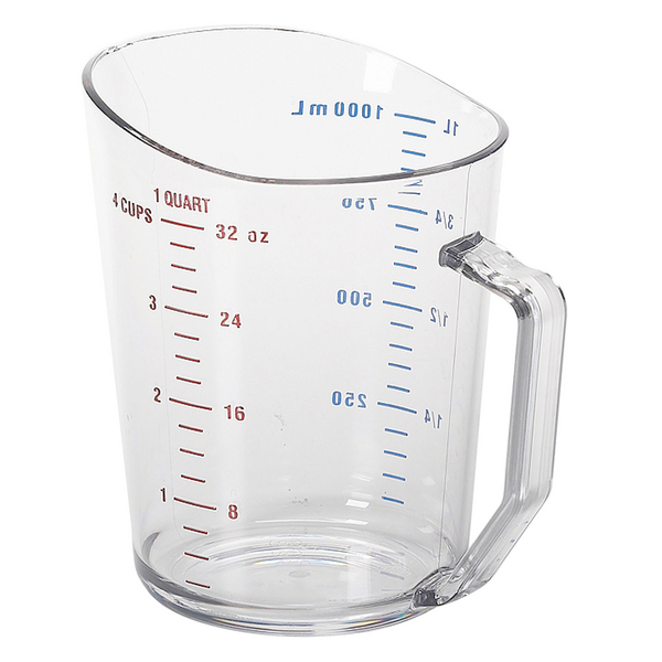 (12 pieces) CAMBRO | CAMWEAR® polycarbonate measuring cup with measuring scale - 1 liter - clear