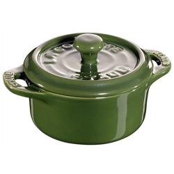 STAUB | CERAMIQUE - طنجرة كوكوت صغيرة - بقطر 100 مم - دائرية - سيراميك - أخضر ريحاني