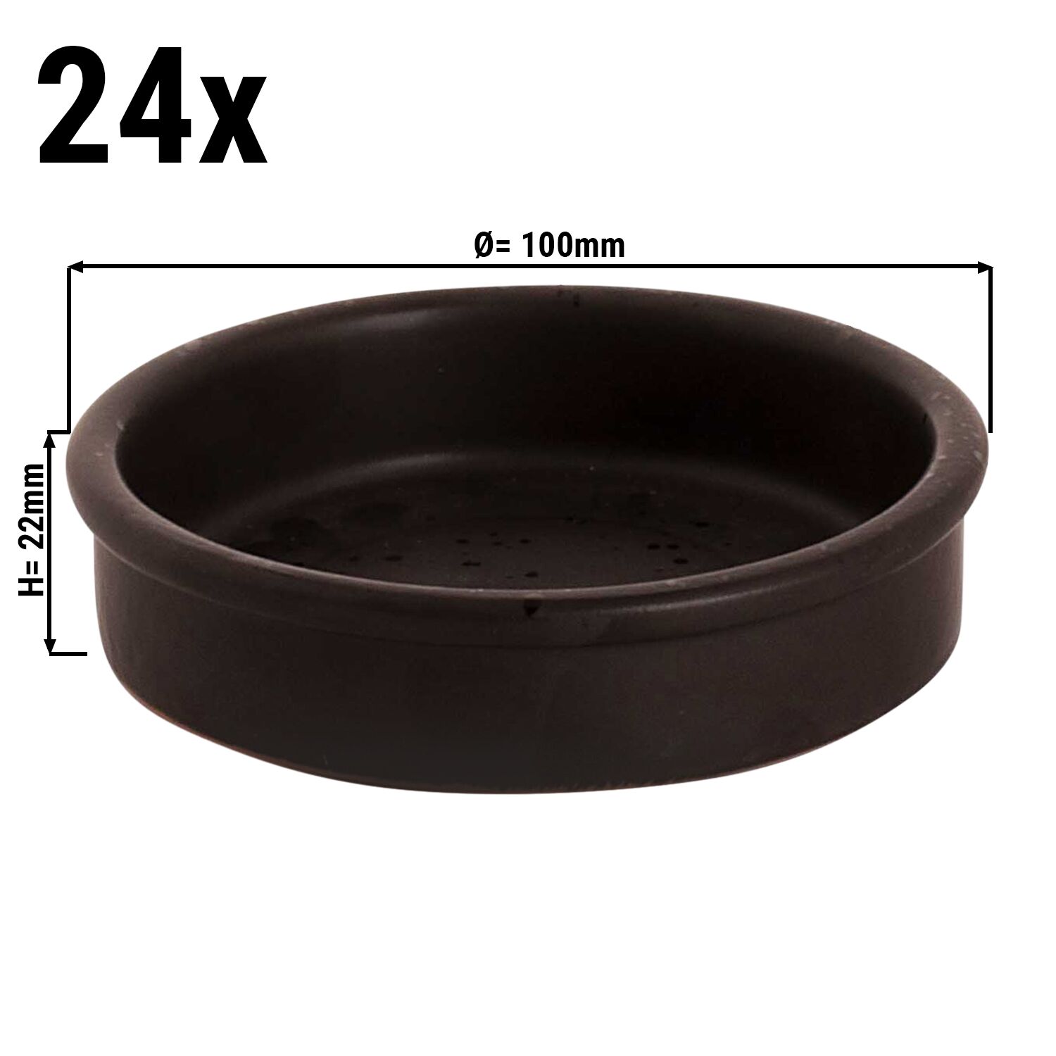 (24 pcs) MOON - Plat à four - Ø 100mm - Noir
