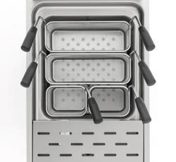 Cuocipasta professionale elettrico su mobile con rubinetto di carico - 30 litri - 8,0kW - con rubinetto di scarico - Linea 700 | comandi digitali