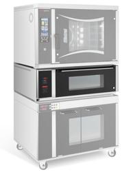 Elektrische pizzaoven (chamotte bakvloer) - 1000x950x380mm - 1 kamer - 1x1 pizza’s Ø60x40cm - tot 350°C - Digitaal