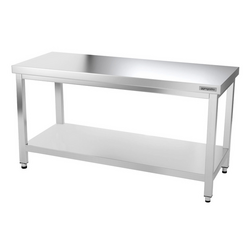 Työpöytä PREMIUM ruostumattomasta teräksestä - 1600x800mm - pohjalla ja kannattimilla 