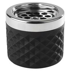 (6 pieces) Windproof Table Ashtrays with Bayonet Lock VENTIS – Ø95 mm - Black