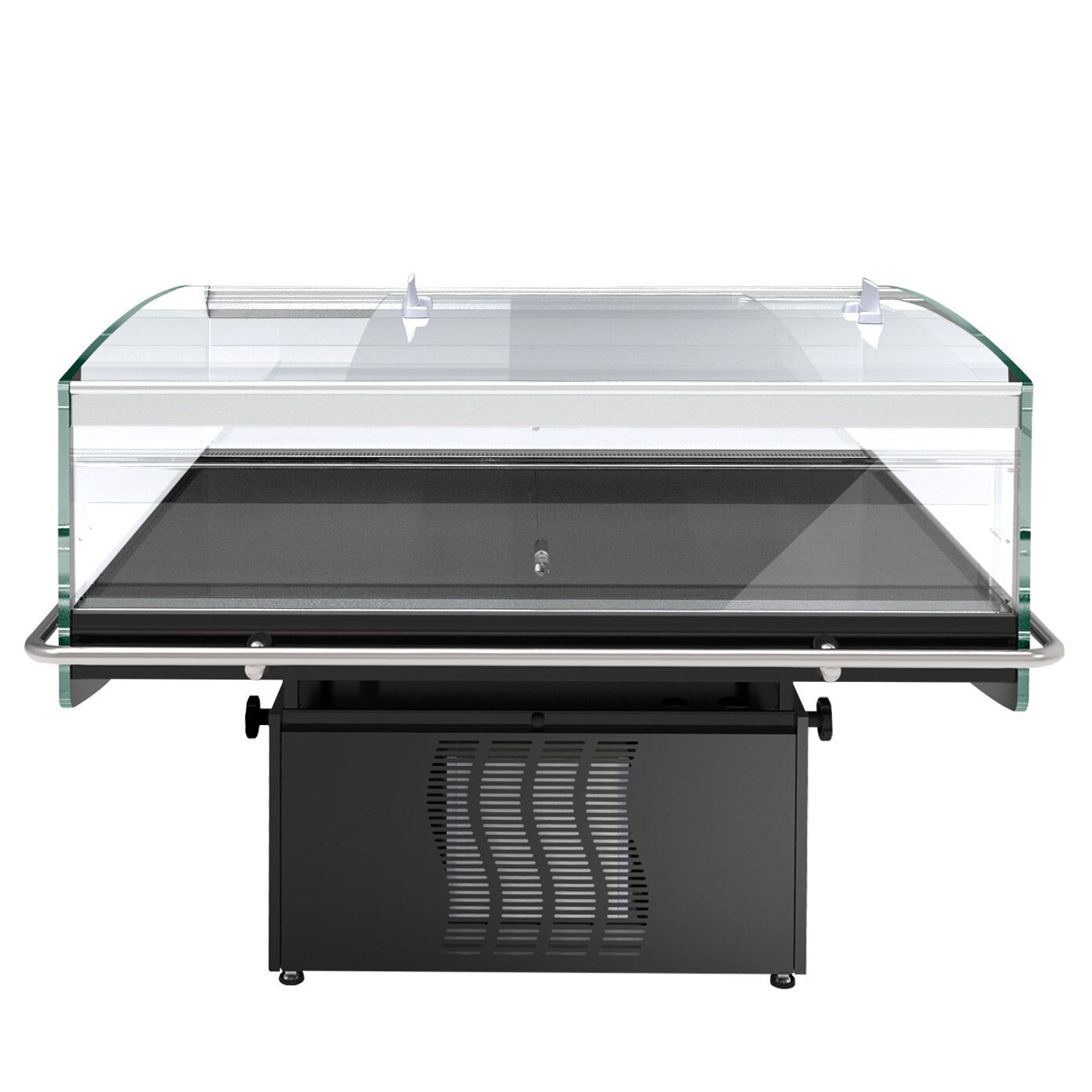 Îlot réfrigéré - 1380x1173mm - 1310 L - à portes coulissantes en verre - Noir