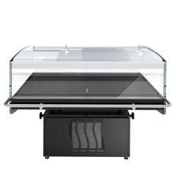 Commercial refrigerated counter / refrigerated island - 1170 mm - with 2 sliding glass doors