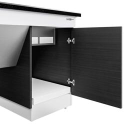 Banco buffet refrigerato DUBLINO - 2000mm - con piano refrigerato - su ruote - Nero - Self Service