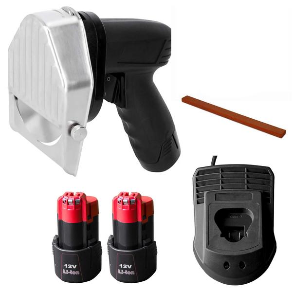 Draadloos Kebabmes Professioneel - Capaciteit: 60kg/dag - incl. 2 accu’s, oplader, slijpsteen, schroevendraaier