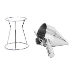 Commercial Stainless Steel Filling Funnel with Stand – 1 Litre - Conical