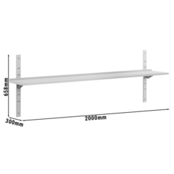 Zidna polica ECO - 2000x300 mm - Sa 1 pločom 