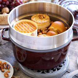 STAUB | LA COCOTTE - Kookpot met stoominzet - Ø 260mm - Gietijzer - Grenadine rood