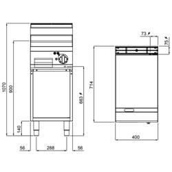 Elektro Bratplatte - 4,8 kW - Glatt - mit glänzendem Finish