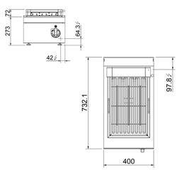 Elektrische grillplaat PAOLO 700 - 4kW - Tafelmodel - D730mm - Roestvrij staal