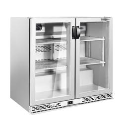 Barkoelkast - 900mm - 193 Liter - met 2 glazen klapdeuren - zwart